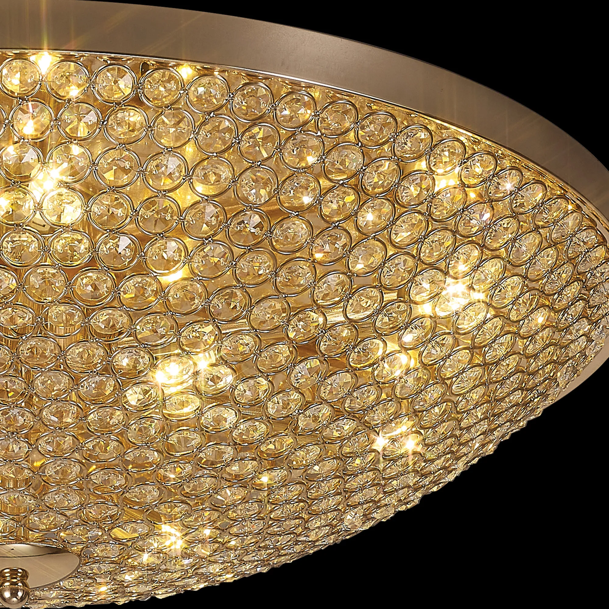 Ava Crystal Flush Ceiling 9 Light French Gold IL30763  Diyas Ava French Gold